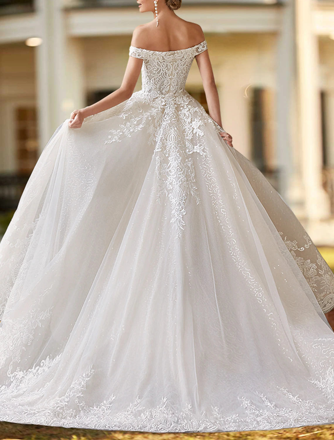 Engagement Formal Wedding Dresses Two Piece Off Shoulder Cap Sleeve Court Train Satin Bridal Gowns With Beading Appliques 2025